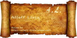 Adleff Lívia névjegykártya